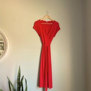 Coral Wrap Dress